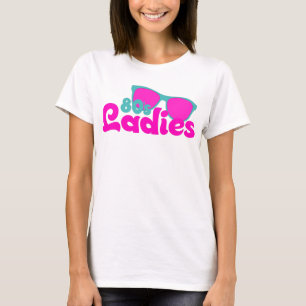 80er Ladys Vintag Neon Retro-Sonnenbrille T-Shirt