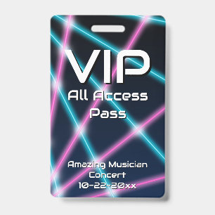 80er Laser VIP All Access Custom Konzertabzeichen Ausweis