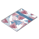 80er Lunar Abstrakt | Dusty Mauve and Blue Poetry Notizblock (Linke Seite)