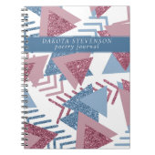 80er Lunar Abstrakt | Dusty Mauve and Blue Poetry Notizblock (Vorderseite)