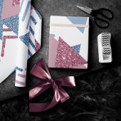 80er Lunar Abstrakt | Dusty Mauve Pink und Blau Geschenkpapier