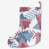 80er Lunar Abstrakt | Dusty Mauve Pink und Blau Kleiner Weihnachtsstrumpf (Rückseite)