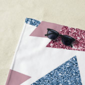 80er Lunar Abstrakt | Dusty Mauve Pink und Blau Strandtuch (Beispiel)