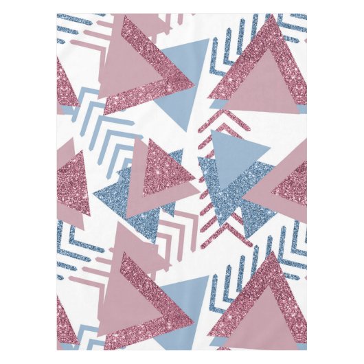 80er Lunar Abstrakt | Dusty Mauve Pink und Blau Tischdecke (Vorderseite)