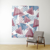 80er Lunar Abstrakt | Dusty Mauve Pink und Blau Wandteppich (Beispiel)