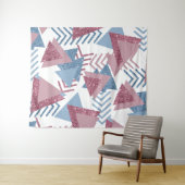 80er Lunar Abstrakt | Dusty Mauve Pink und Blau Wandteppich (Beispiel (Horizontal))