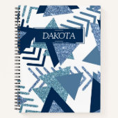 80er Luxe Abstrakt | Türkis und Navy Blue Custom Notizblock (Vorderseite)