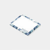 80er Luxe Abstrakt | Türkis und Navy Blue Custom Post-it Klebezettel (angewinkelt)
