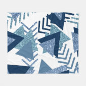 80er Luxe Abstrakt | Türkische und blau-braune For Fleecedecke (Vorderseite (Horizontal))