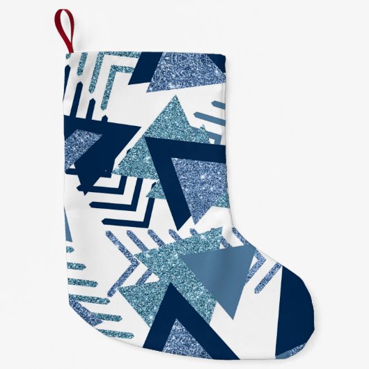 80er Luxe Abstrakt | Türkische und blau-braune For Kleiner Weihnachtsstrumpf (Vorderseite)