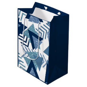 80er Luxe Abstrakt Türkische und blau-braune For Mittlere Geschenktüte