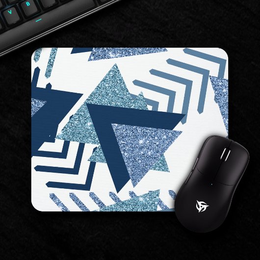 80er Luxe Abstrakt | Türkische und blau-braune For Mousepad