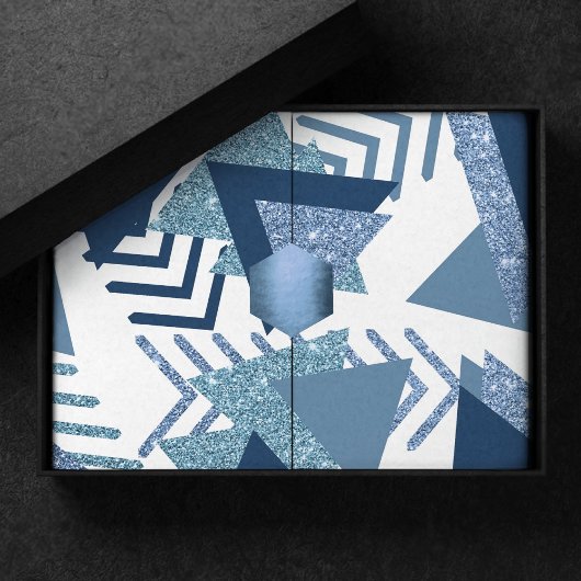 80er Luxe Abstrakt | Türkische und blau-braune For Seidenpapier