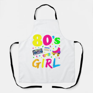 80er-Mädchen-Geburtstagsfeier-Kostüm Retro Vintage Schürze
