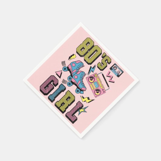 80er-Mädchen Serviette (Ecke)