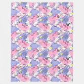 80er Memphis Active Pink Lilac Fleecedecke (Vorderseite)