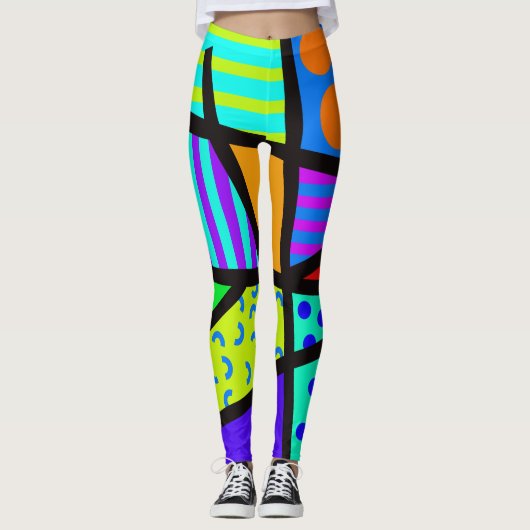 80er Memphis Design Leggings (Vorderseite)