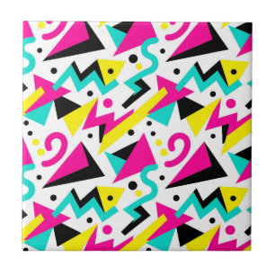 80er Memphis-Geometrie-Muster Fliese