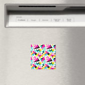 80er Memphis-Geometrie-Muster Magnet (In Situ (Geschirrspüler))