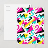 80er Memphis-Geometrie-Muster Postkarte (Vorne/Hinten)
