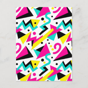 80er Memphis-Geometrie-Muster Postkarte