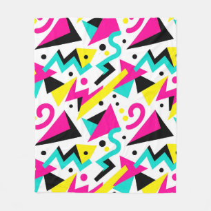 80er Memphis geometrisches Muster Fleecedecke
