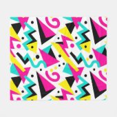 80er Memphis geometrisches Muster Fleecedecke (Vorderseite (Horizontal))