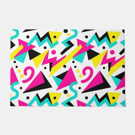 80er Memphis Geometrisches Muster Fußmatte (Vorderseite)