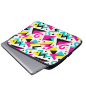 80er Memphis geometrisches Muster Laptopschutzhülle (Vorne Knopf)