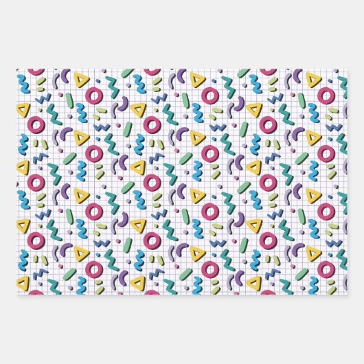 80er Memphis Pattern Geschenkpapier Set (Vorderseite 2)