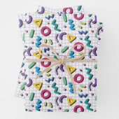 80er Memphis Pattern Geschenkpapier Set (Beispiel)