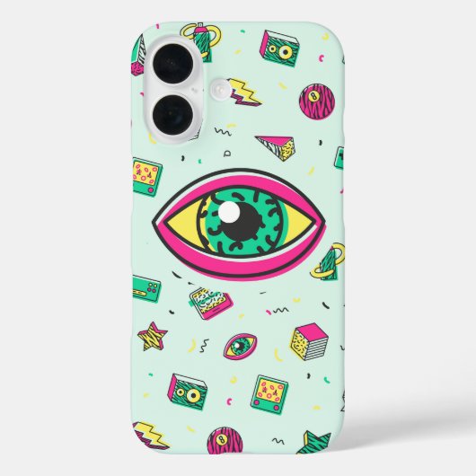 80er Memphis Retro Eye Case-Mate iPhone Hülle (Rückseite)