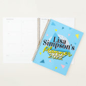 80er Memphis Style Blue Yellow Geometric Print Planer (Anzeige)