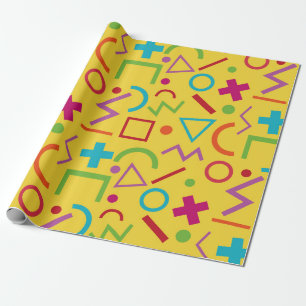 80er Memphis Style Geometric Geschenkpapier