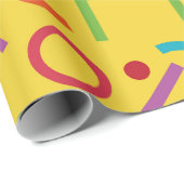 80er Memphis Style Geometric Geschenkpapier (Rolleneckpunkt)