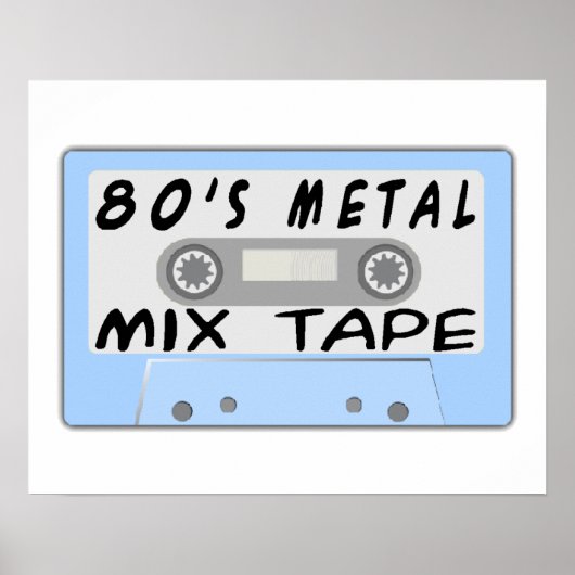 80er Metal Mix Tape Cassette Poster (Vorne)