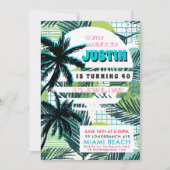 80er Miami Birthday Party Einladung (Vorderseite)