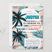 80er Miami Birthday Party Einladung (Vorderseite)
