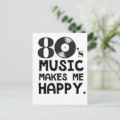 80er Music macht mich glücklich Postkarte (Stehend Vorderseite)