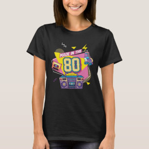 80er Music Party Radio Roller Skaten Geboren in de T-Shirt