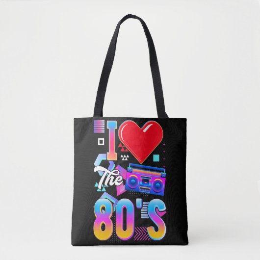 80er Music Radio Liebe Achtzig Disco Tasche (Vorderseite)