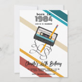 80er Music Retro Cassette Tape 40. Geburtstag Einladung (Vorderseite)