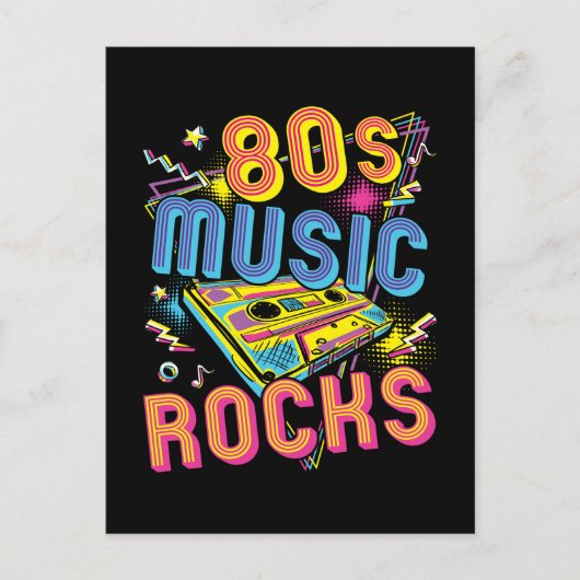 80er Music Rocks 1980er Rock Postkarte (Vorderseite)