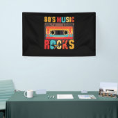 80er Music Rocks - Vintages Retro gestört Banner (Messeveranstaltung)