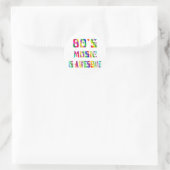 80er Music Runder Aufkleber (Tasche)
