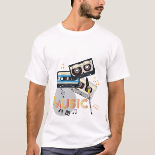 80er Music Style, Nostalgischer Mode-T - Shirt