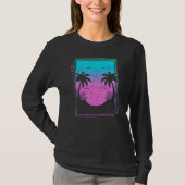 80er Music Vaporwave Aesthetic Palm Trees Sunrise  T-Shirt (Vorderseite)