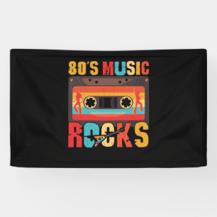 80er-Musik rockt - Vintage Retro abgenutzt Banner