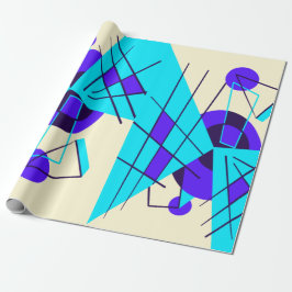 80er Neon Blue Retro Wrapping Paper Geschenkpapier