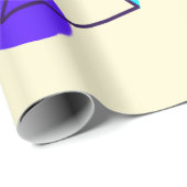 80er Neon Blue Retro Wrapping Paper Geschenkpapier (Rolleneckpunkt)